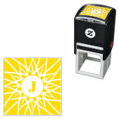 サンフラワーサンシャインヒマワリイニシャルモノグラム セルフインキングスタンプ (インサイチュ)