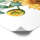 サンフラワーサンシャイン秋ベビーシャワーウェルカムサイン ポスター (角)