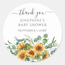 サンフラワーサンシャイン秋ベビーシャワーギフトメッセージカード