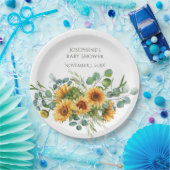 サンフラワーサンシャイン秋ベビーシャワー ペーパープレート (パーティー)