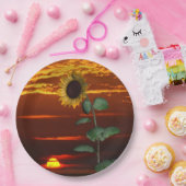 サンフラワーサンセット紙プレート ペーパープレート (パーティー)