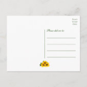 サンフラワーサンフラワーエレガントサンキュー黄結婚フローラ ポストカード (裏面)