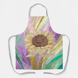 サンフラワーシェードカラフルメタリックアート付きエプロン エプロン