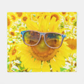 サンフラワーシェードシック フリースブランケット (正面(横))