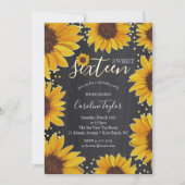 サンフラワースウィート16誕生日シャルボード 招待状 (正面)