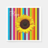 サンフラワーストライプ紙ナプキンス スタンダードカクテルナプキン (正面)