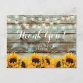 サンフラワーストリングライツヴィンテージウェディングサンキュー ポストカード (正面)