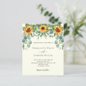 サンフラワーズアイボリーユーカリの緑の招待状 (スタンド正面)