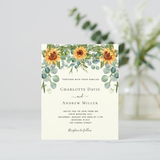 サンフラワーズアイボリーユーカリの緑の招待状 (スタンド正面)