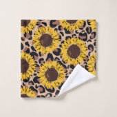 サンフラワーズアンドチータプリント バスタオルセット (ウォッシュタオル)