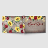 サンフラワーズアンドバーガンディーレッドローズ素朴秋 ゲストブック (全面)