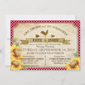 サンフラワーズアンドルースターピクニック結婚式招待状 招待状 (正面)