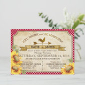 サンフラワーズアンドルースターピクニック結婚式招待状 招待状 (スタンド正面)