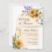 サンフラワーズアーチ花びら&プロセッコブライダルシャワー 招待状 (正面)