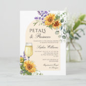 サンフラワーズアーチ花びら&プロセッコブライダルシャワー 招待状 (スタンド正面)