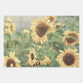 サンフラワーズイエローデコパージュアート装飾フローラ ラッピングペーパーシート (正面)