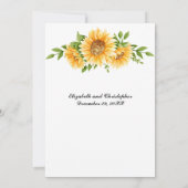 サンフラワーズイエローフローラウェディングシャワー招待状 招待状 (裏面)