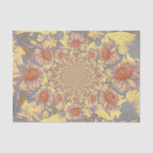 サンフラワーズイエロー抽象芸術アートデザインデコパージュ 薄葉紙 (正面)