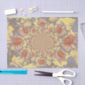 サンフラワーズイエロー抽象芸術アートデザインデコパージュ 薄葉紙 (クラフト)