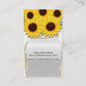 サンフラワーズインメイスンジャー素朴カントリーシック明るい 名刺 (裏面)