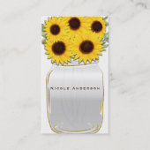 サンフラワーズインメイスンジャー素朴カントリーシック明るい 名刺 (正面)
