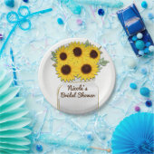 サンフラワーズインメイソンジャール素朴シックブライダルシャワー ペーパープレート (パーティー)