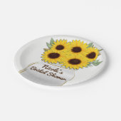 サンフラワーズインメイソンジャール素朴シックブライダルシャワー ペーパープレート (アングル)
