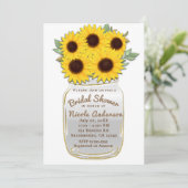 サンフラワーズインメイソンジャール素朴シックブライダルシャワー 招待状 (スタンド正面)