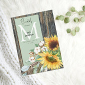 サンフラワーズイン開花素朴ウッドセージブライダルシャワー 招待状