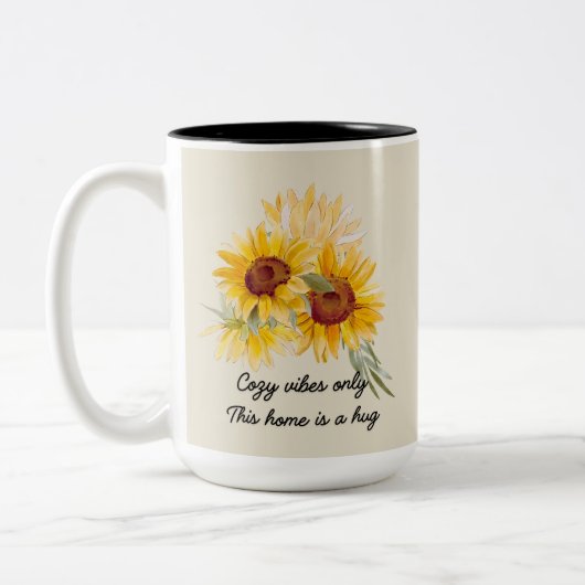 サンフラワーズウィズコージービベス引用文 ツートーンマグカップ (左)