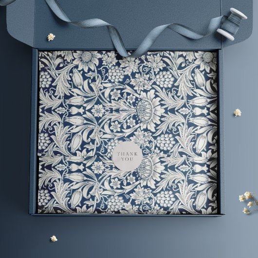 サンフラワーズウィリアムモリスパープルヴィンテージフローラ 薄葉紙