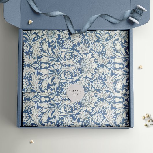 サンフラワーズウィリアムモリスパープルヴィンテージフローラ 薄葉紙