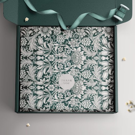 サンフラワーズウィリアムモリスパープルヴィンテージフローラ 薄葉紙