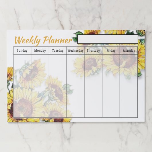 サンフラワーズウィークリープランナーシート紙パッド ペーパーパッド (正面)