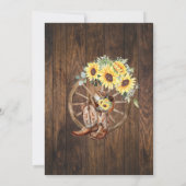 サンフラワーズウェスタンブライダルシャワーカントリーブーツ 招待状 (裏面)