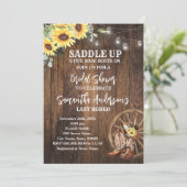 サンフラワーズウェスタン女性のカーボーイサドルアップブライダルシャワー 招待状 (スタンド正面)