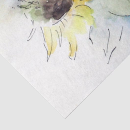 サンフラワーズウォーターカラーアートデクページティッシュペーパー 薄葉紙 (詳細)