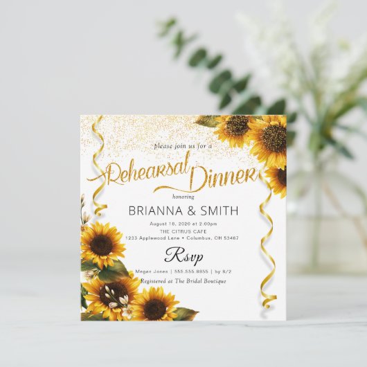 サンフラワーズエレガントリハーサルディナー招待状 招待状 (スタンド正面)