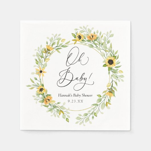 サンフラワーズオベビー スタンダードカクテルナプキン (正面)