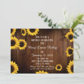 サンフラワーズオンウッドエレガンス素朴誕生日 招待状 (スタンド正面)
