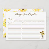 サンフラワーズオンメイソンジャーパーソナライズされたレシピカード (正面/裏面)