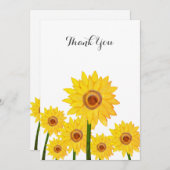 サンフラワーズオーセンシャルハンドスケッチサンキューカード 招待状 (正面/裏面)