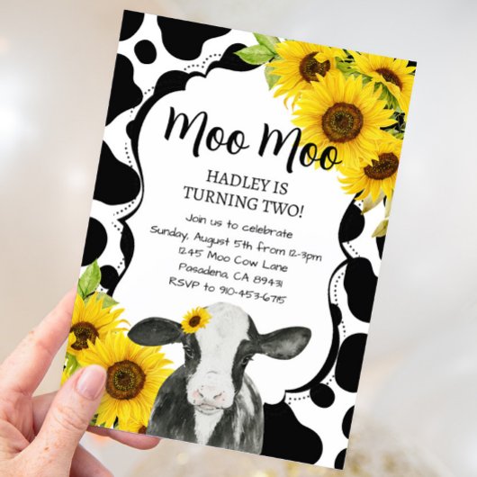 サンフラワーズカウファーム誕生日招待状 招待状