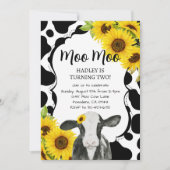 サンフラワーズカウファーム誕生日招待状 招待状 (正面)