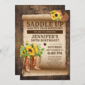 サンフラワーズカントリーウェスタンパーティの招待状 (正面/裏面)