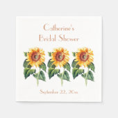 サンフラワーズカントリーフローラ結婚ブライダルシャワーまたは スタンダードカクテルナプキン (正面)