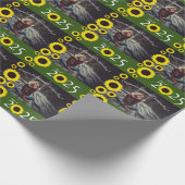 サンフラワーズカントリー卒業パーティーグリーン ラッピングペーパー (角)