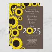 サンフラワーズカントリー卒業パーティーブラウングレー 招待状 (正面/裏面)