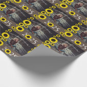 サンフラワーズカントリー卒業パーティーブラウンラッピング ラッピングペーパー (角)