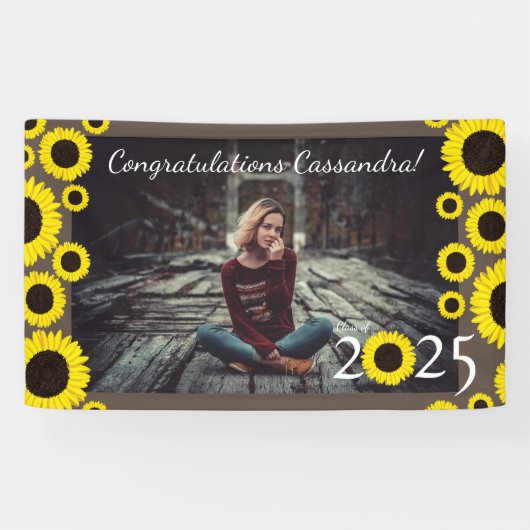 サンフラワーズカントリー卒業パーティーブラウン 横断幕 (横)